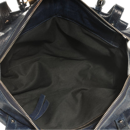 Chloe Leather Saskia Satchel Navy 5 of 7