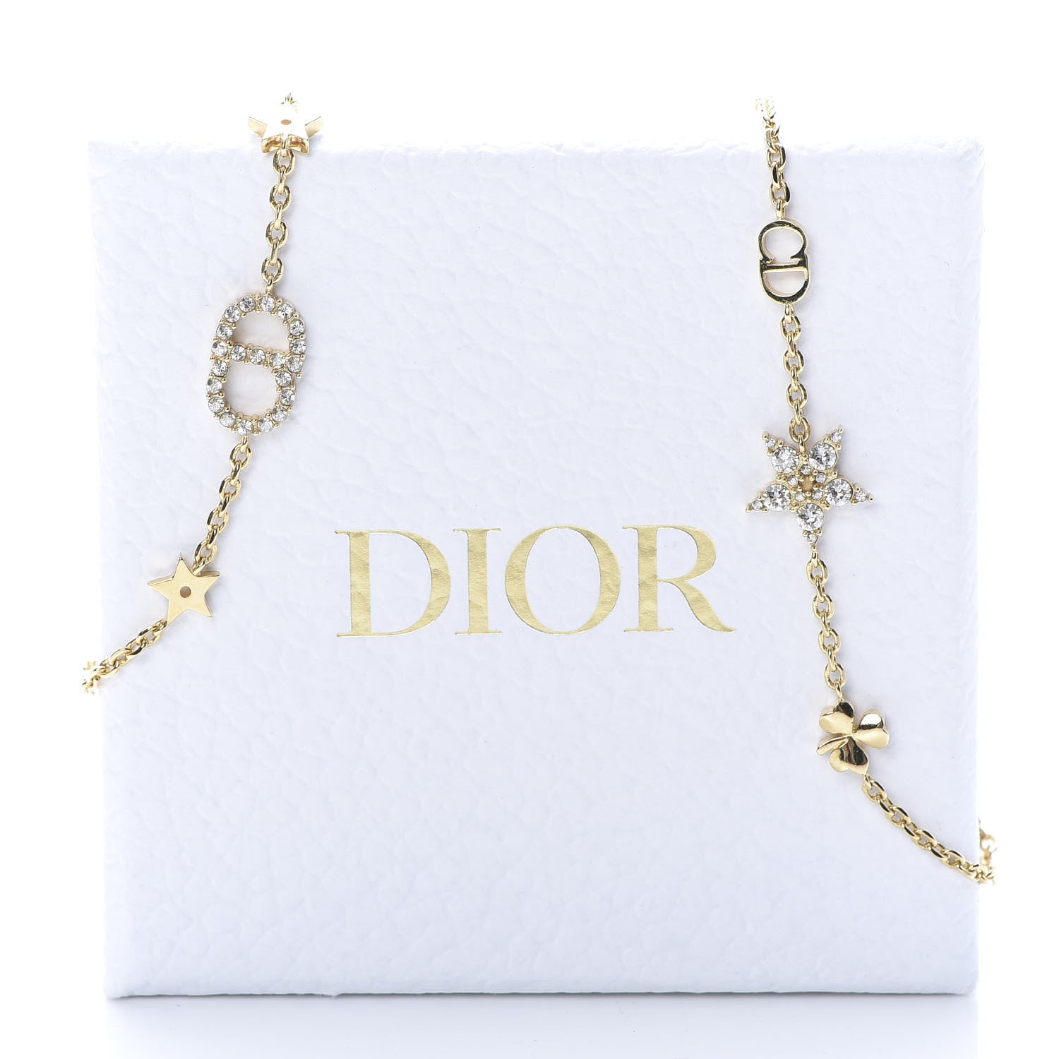 Christian Dior Crystal Star Charms Bracelet Set Gold 8 of 8