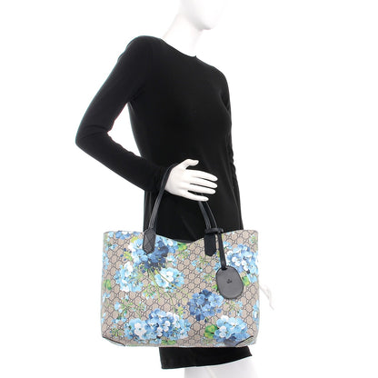 Gucci GG Supreme Monogram Blooms Medium Reversible Tote Beige Blue Navy 3 of 13