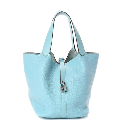 Hermes Taurillon Clemence Picotin 26 GM Bleu Atoll 1 of 11