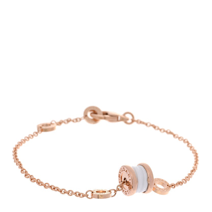 Bulgari 18K Rose Gold White Ceramic B.Zero1 Bracelet SM 1 of 5