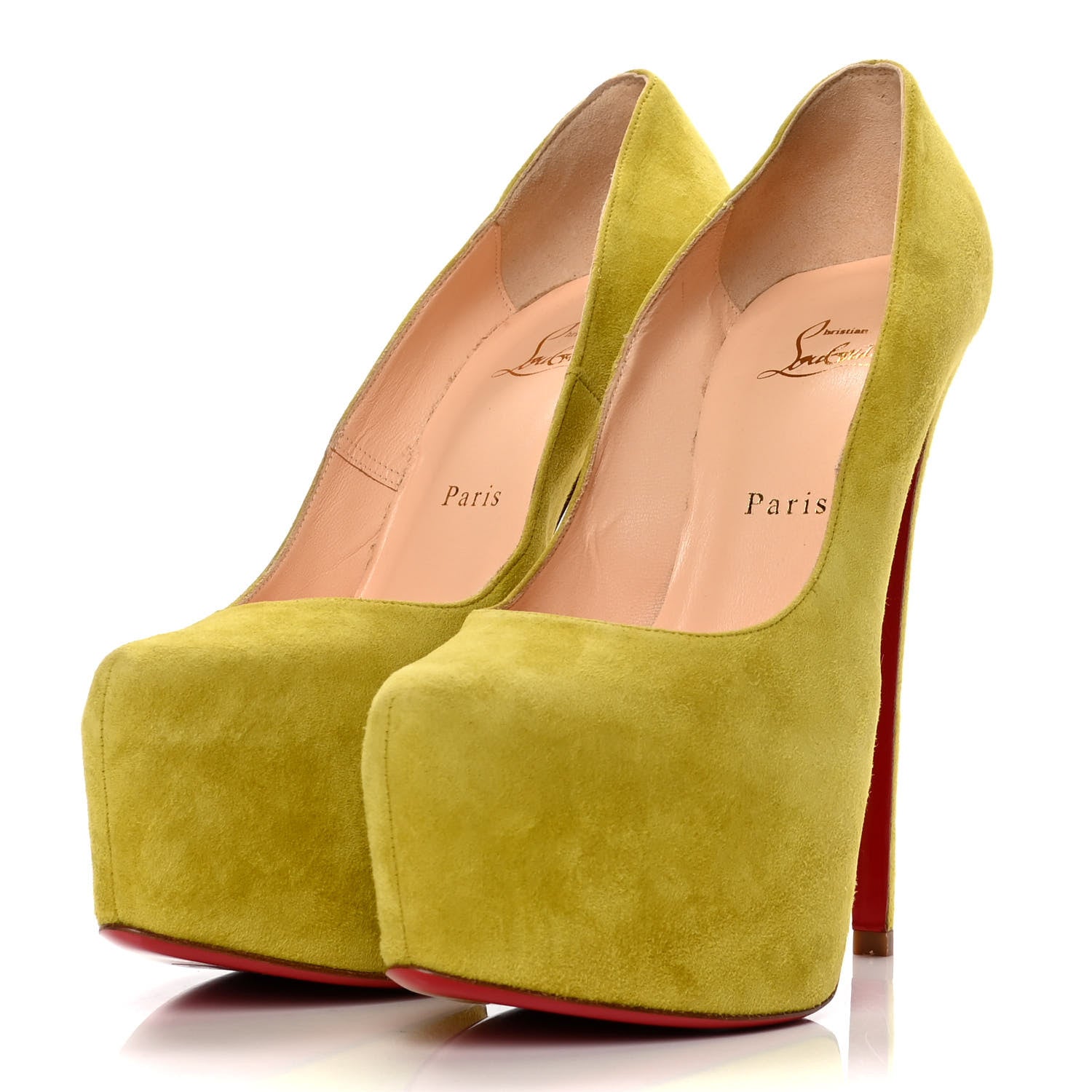 Christian Louboutin Suede Daffodile 160 Pumps 40.5 Chartreuse 3 of 7