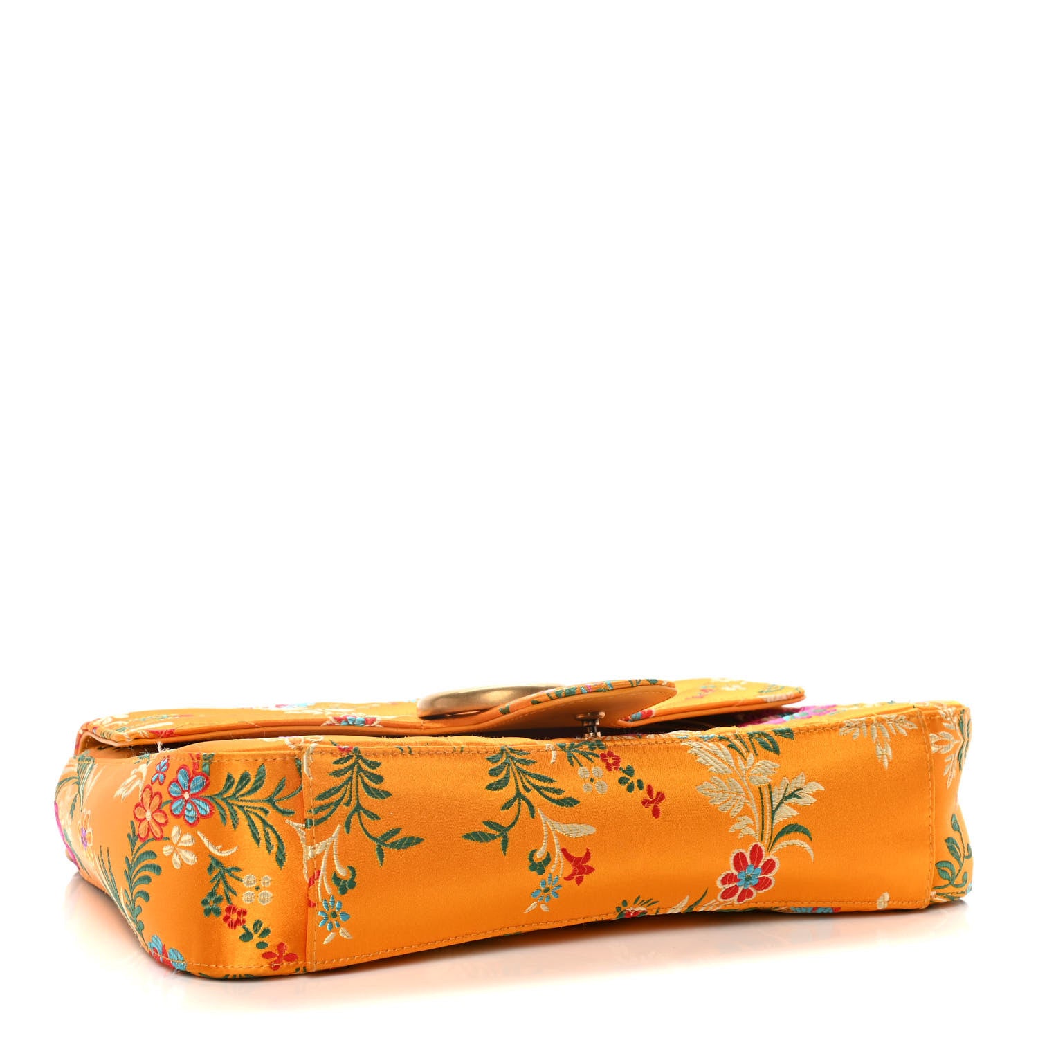 Gucci Jacquard Matelasse Floral Medium GG Marmont Shoulder Bag Yellow 4 of 17