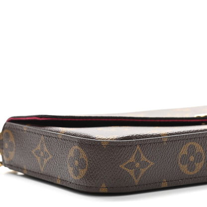 Louis Vuitton Monogram Pochette Felicie Chain Wallet Fuchsia 9 of 11