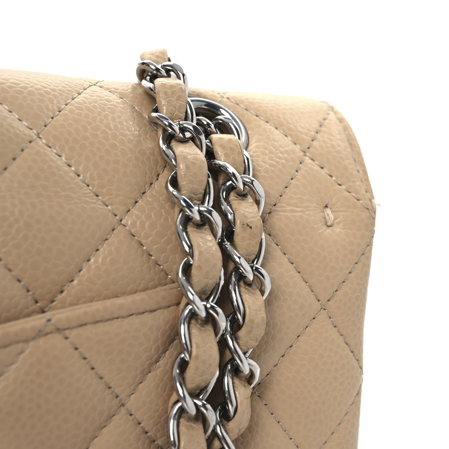 Chanel Caviar Quilted Medium Double Flap Beige 11 of 15