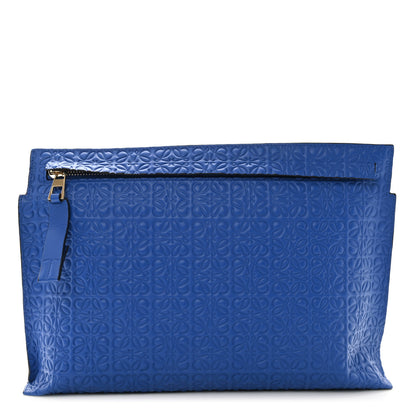 Loewe Calfskin Anagram Embossed Large T Pouch Blue 1 of 6