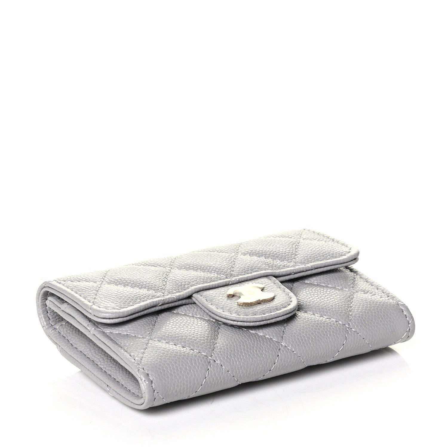 Chanel Caviar Quilted Flap Card Holder Wallet Grey 3 of 6