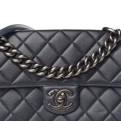 Chanel Caviar Quilted Large Retro Class Flap Dark Navy Blue 18 of 19