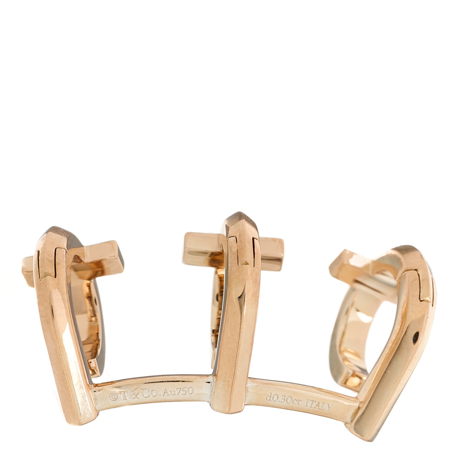 Tiffany 18K Rose Gold Diamond T T1 Ear Cuff Earring 6 of 15