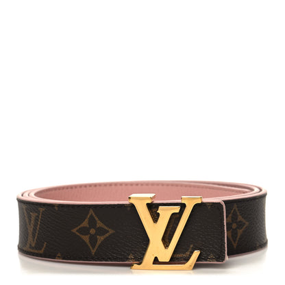 Louis Vuitton Calfskin Monogram 30mm LV Initiales Reversible Belt 90 36 Rose Ballerine 1 of 6