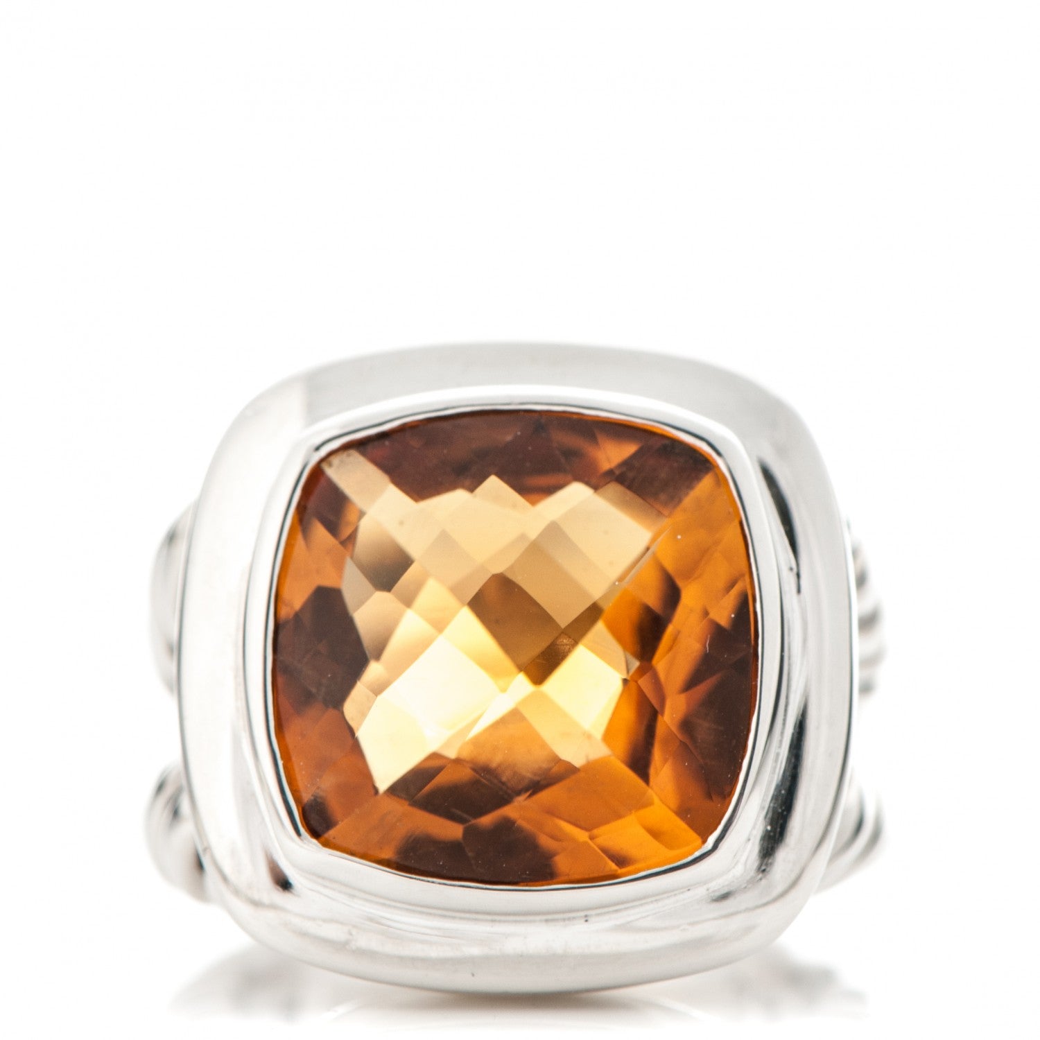 David Yurman Sterling Silver Citrine 14mm Albion Ring 52 6 1 of 5