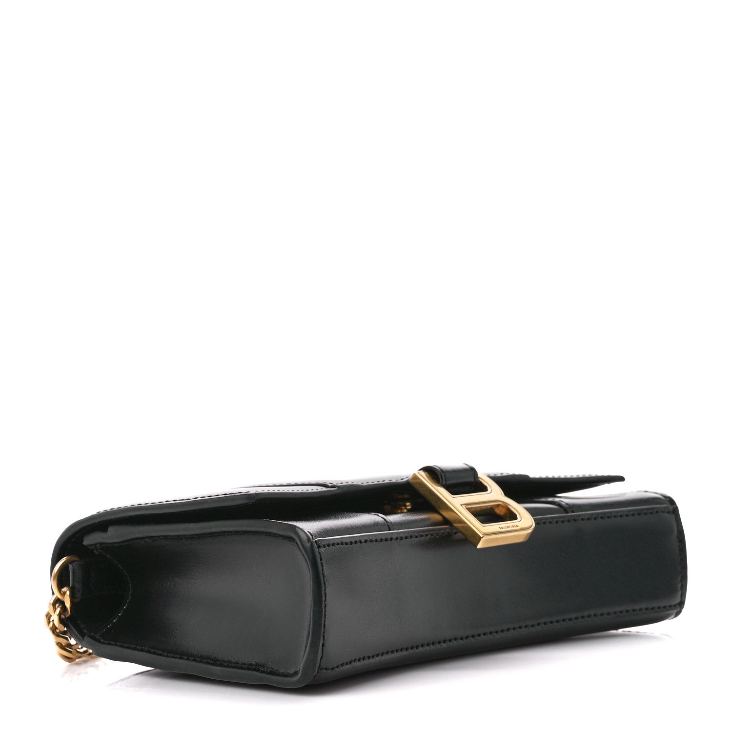 Balenciaga Shiny Box Calfskin Hourglass Chain Bag Black 4 of 10
