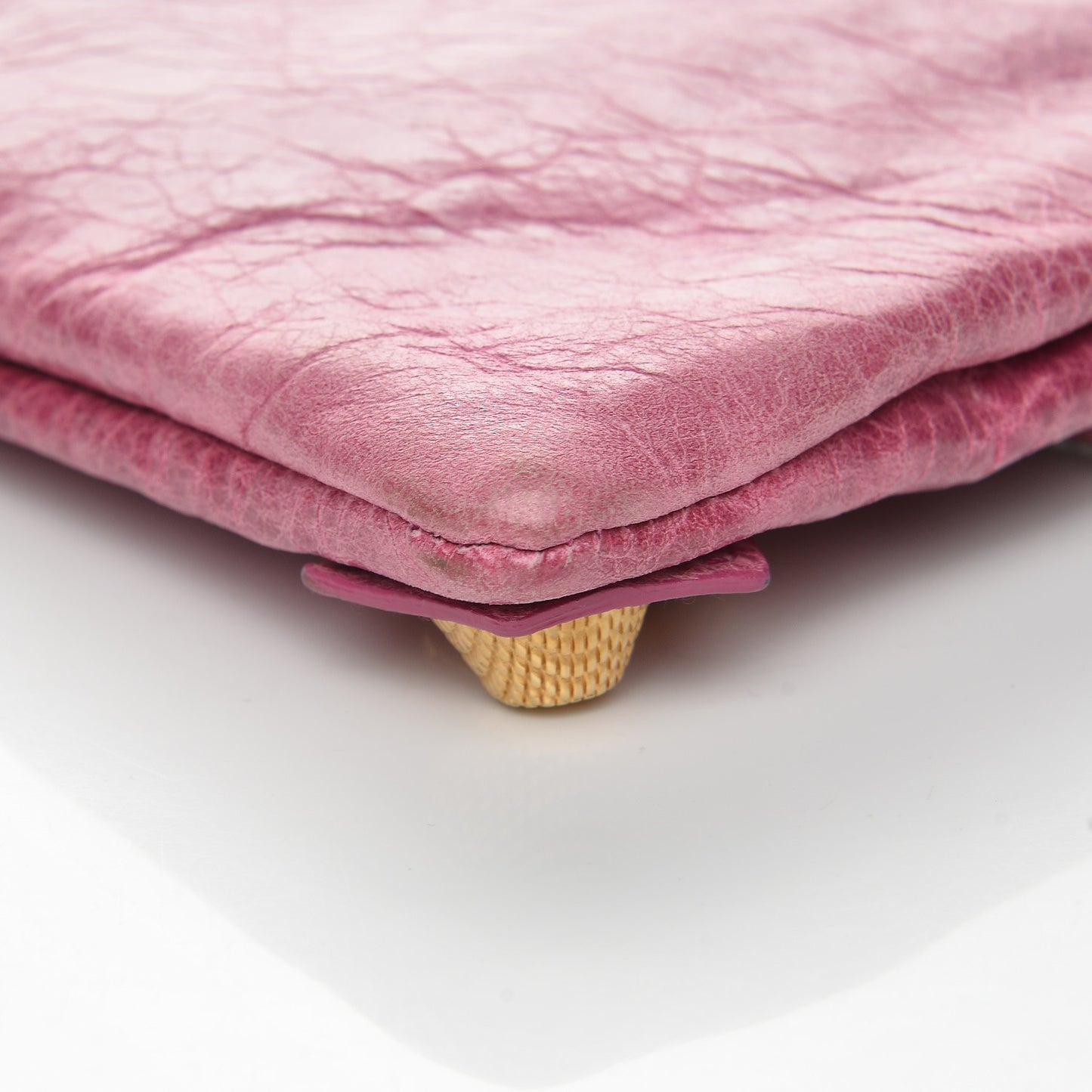 Agneau Giant 21 Gold Hardware Envelope Clutch Magenta