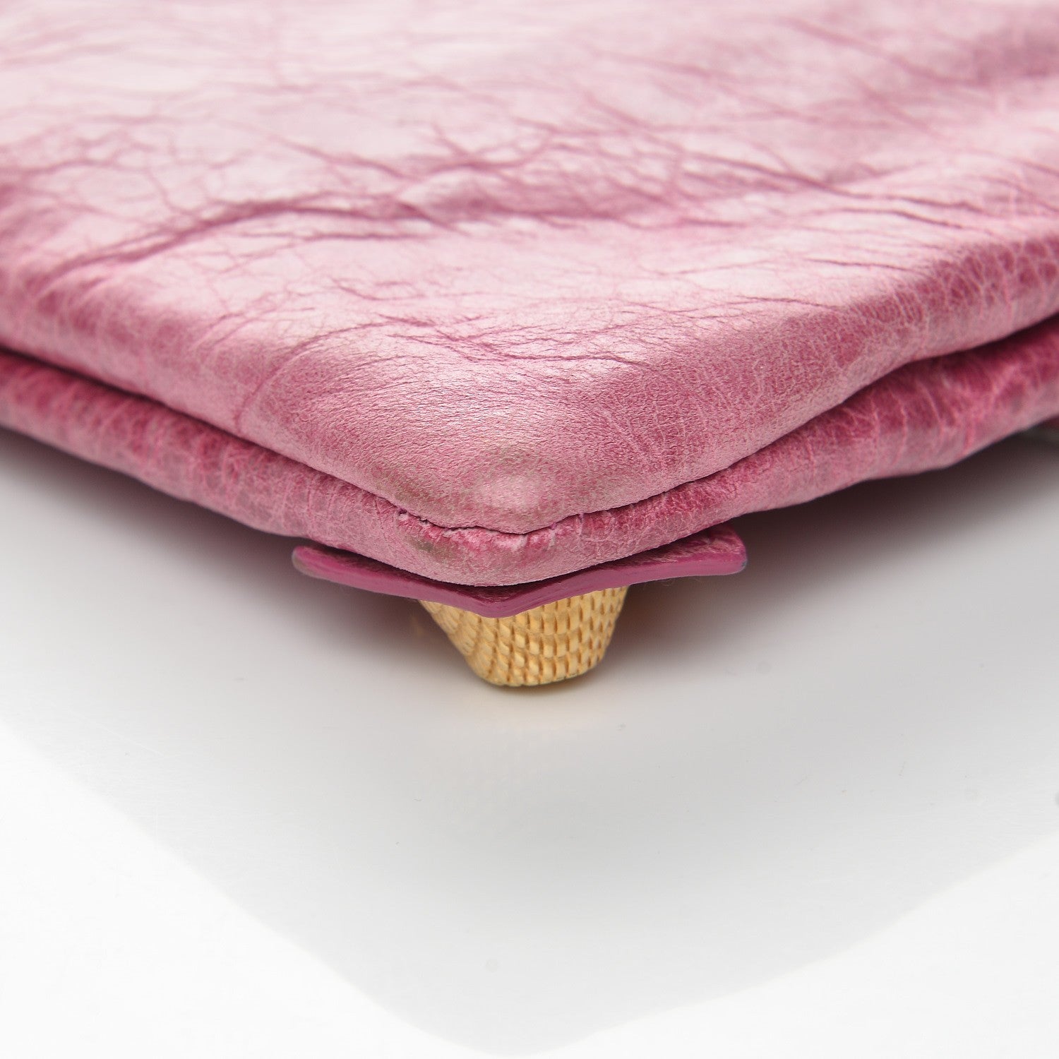 Balenciaga Agneau Giant 21 Gold Hardware Envelope Clutch Magenta 8 of 11