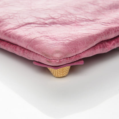 Balenciaga Agneau Giant 21 Gold Hardware Envelope Clutch Magenta 8 of 11