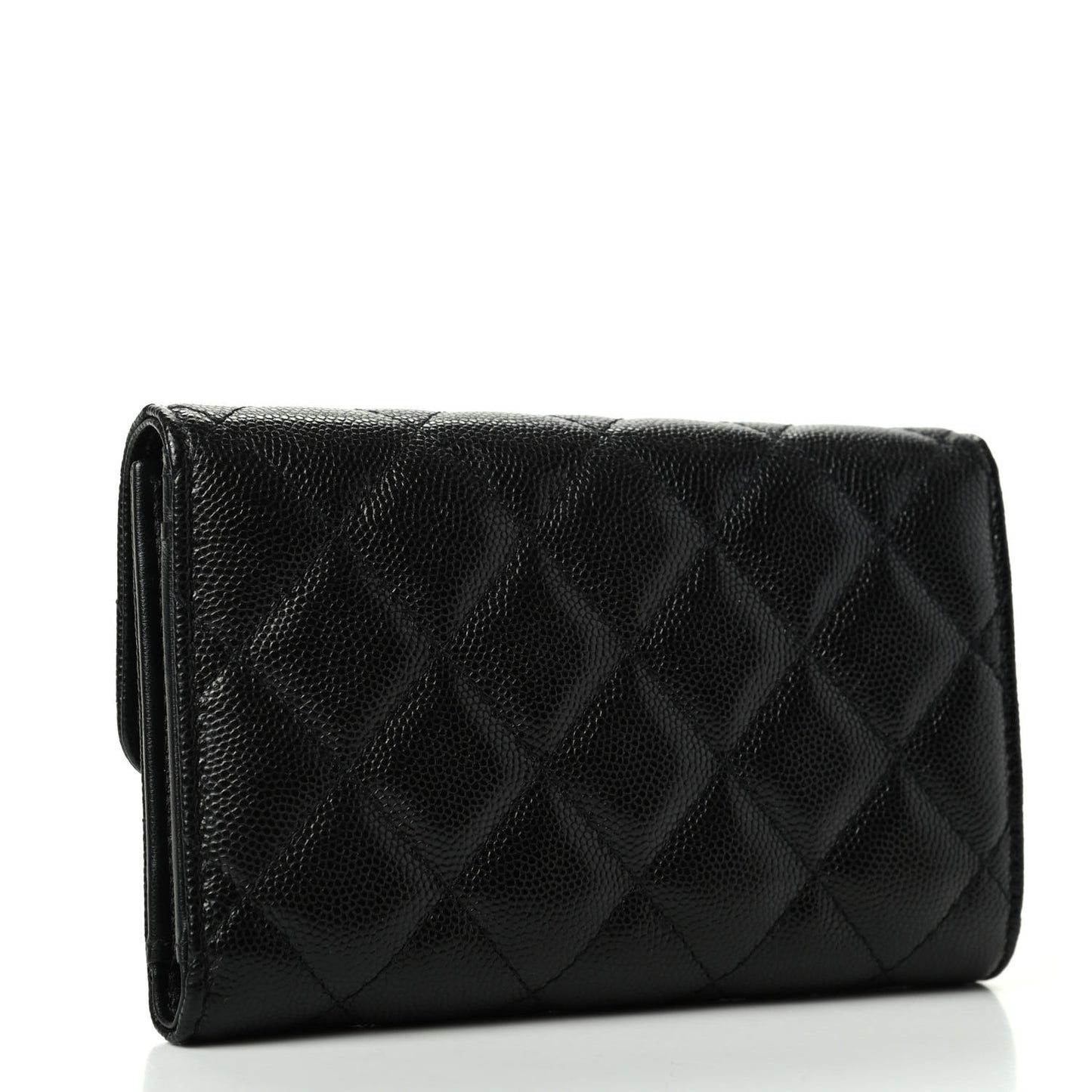 Caviar Quilted My Everything Flap Wallet Black