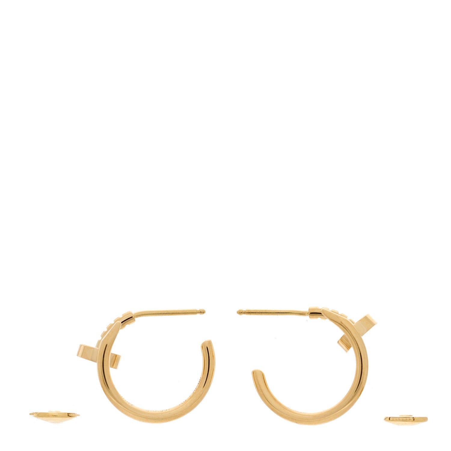 Cartier 18K Yellow Gold Juste Un Clou Hoop Earrings 3 of 6