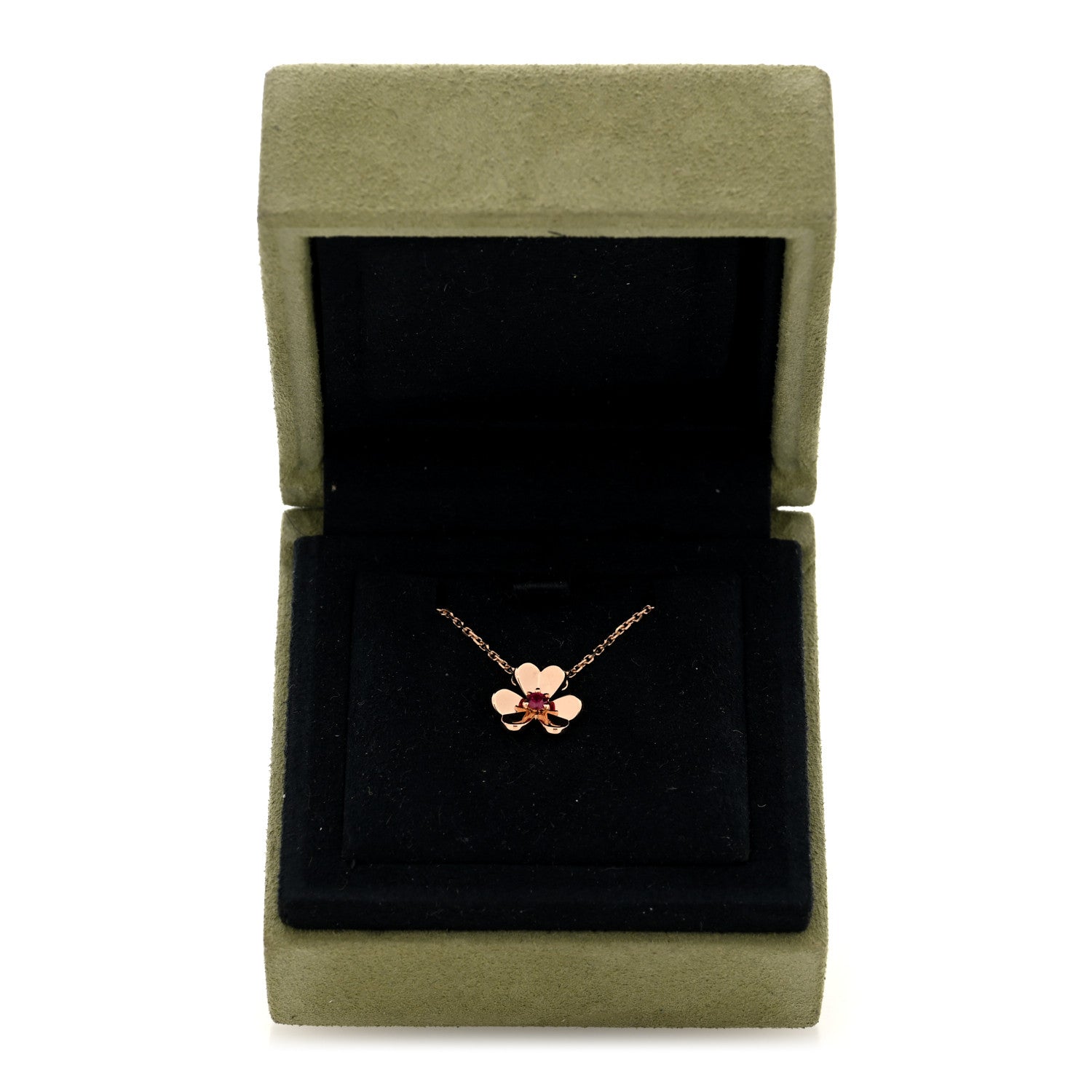 Van Cleef & Arpels 18K Rose Gold Ruby Mini Frivole Pendant Necklace 5 of 5