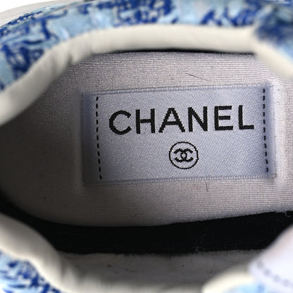 Chanel Tweed CC Sneakers 36.5 Blue White 9 of 16