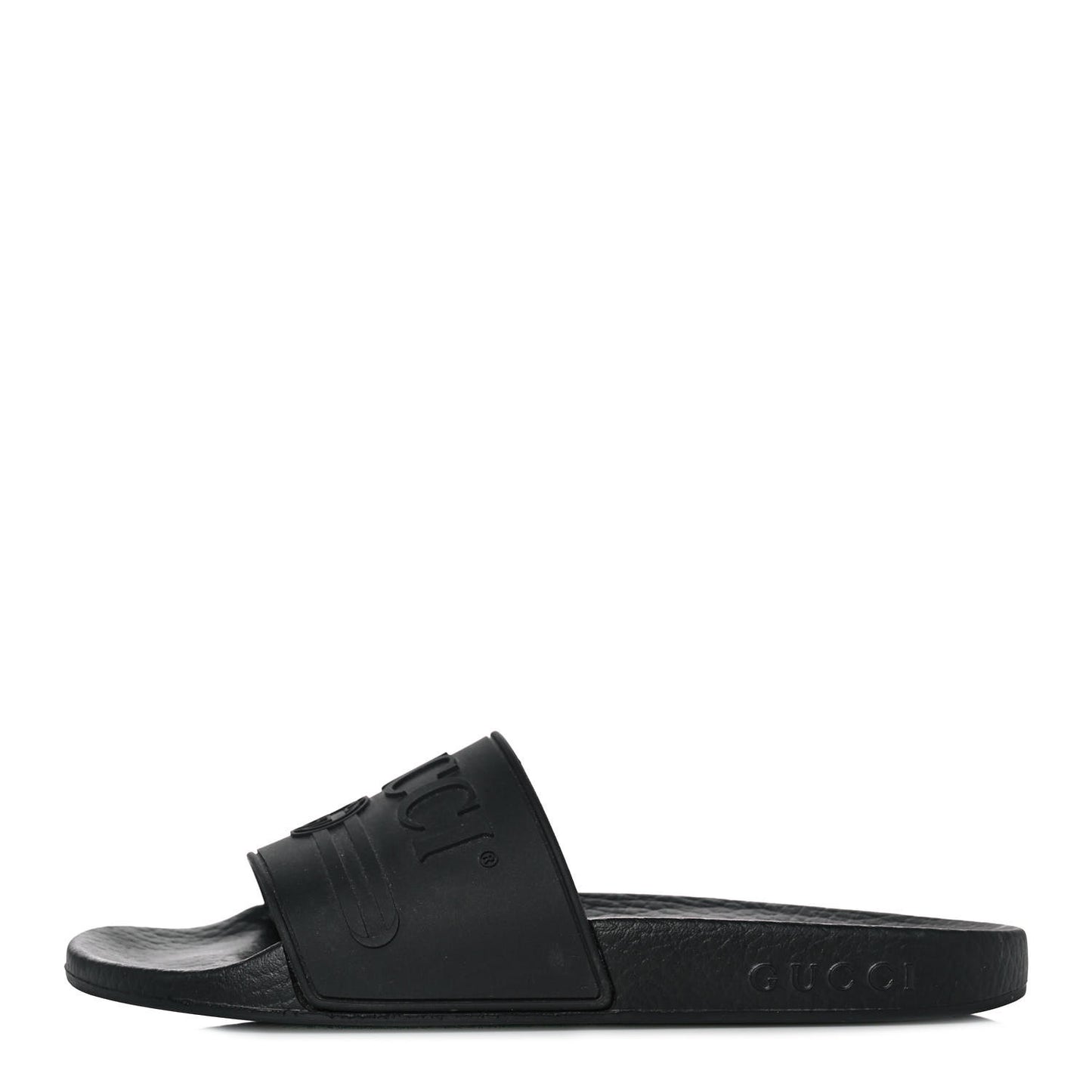 Rubber Womens Logo Slide Sandals 36 Black