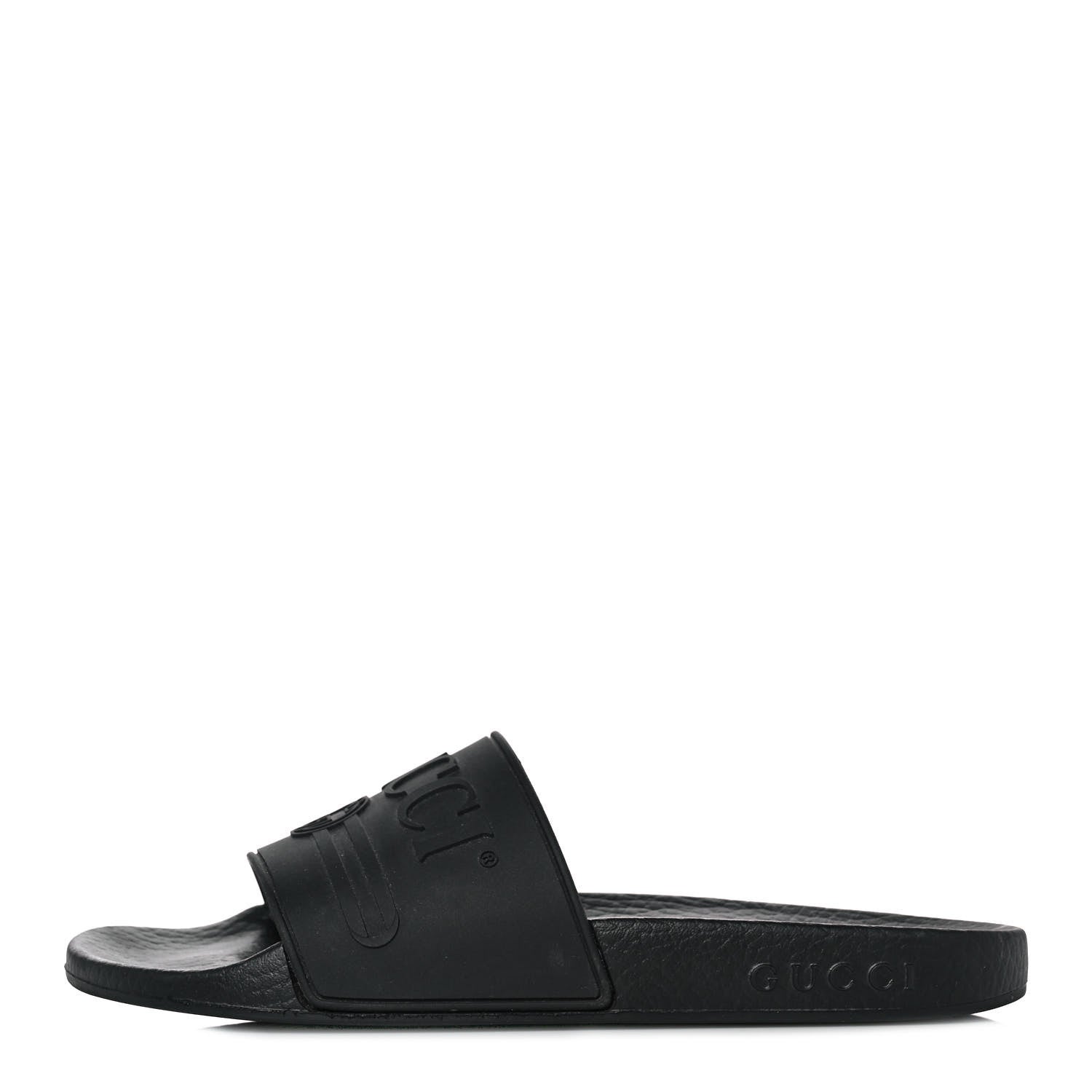 Gucci Rubber Womens Logo Slide Sandals 36 Black 1 of 8
