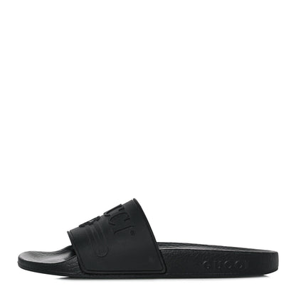Gucci Rubber Womens Logo Slide Sandals 36 Black 1 of 8