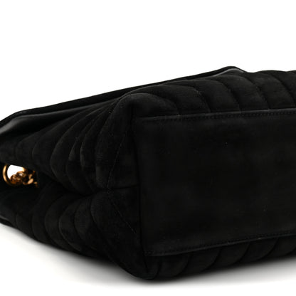 Saint Laurent Suede Y Quilted Monogram Medium Loulou Chain Satchel Black 16 of 19