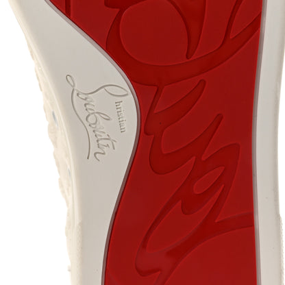 Christian Louboutin Calfskin Embroidered Womens Vieira Flat Sneakers 39.5 White 7 of 9