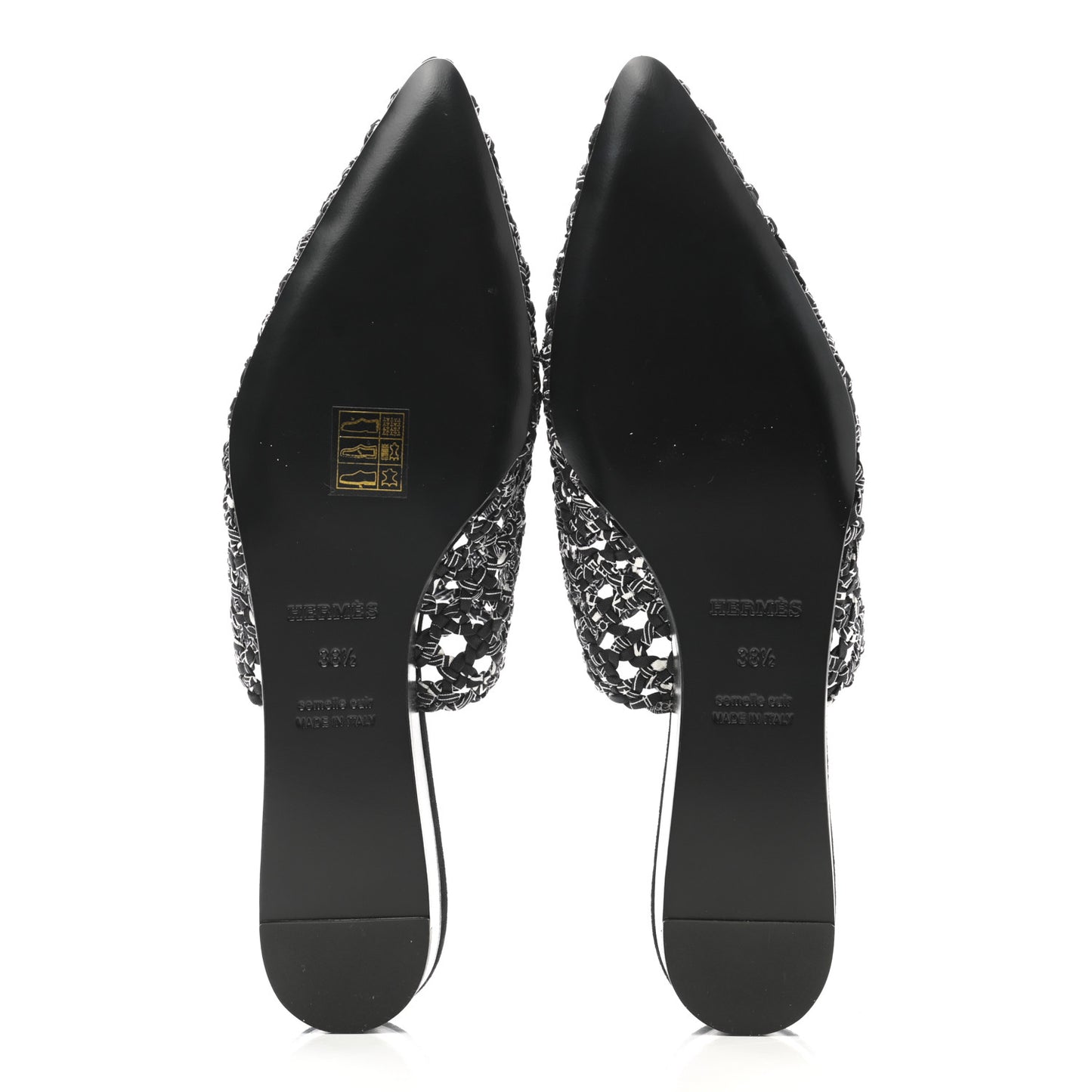 Silk Toscane Tressee Astrologie Print Mules 38.5 Black White