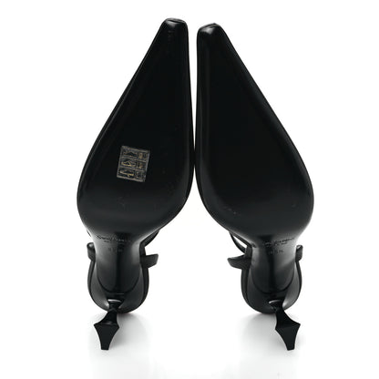 Saint Laurent Satin Crepe Aimee 75 Slingback Pumps 35.5 Black 6 of 10