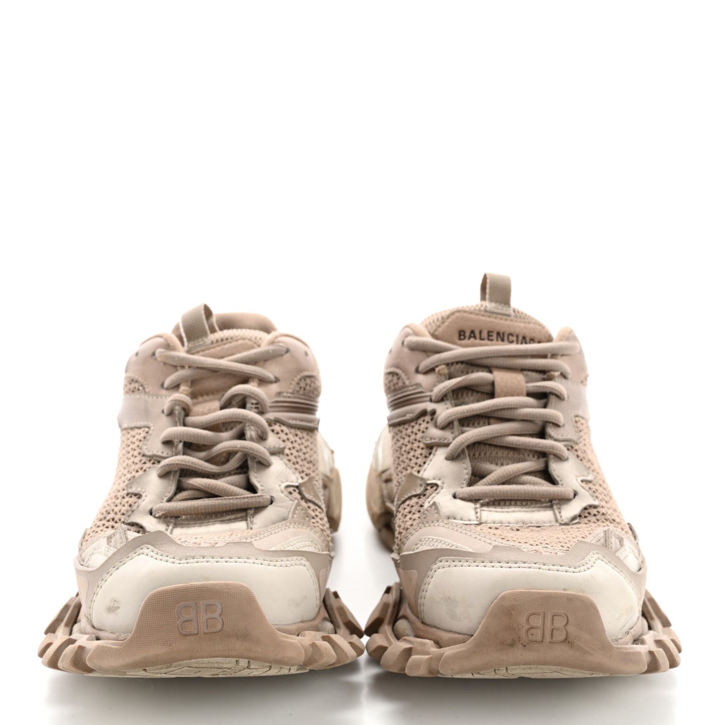 Mesh Nylon Destroyed Womens Track.3 Sneakers 37 Beige Mix