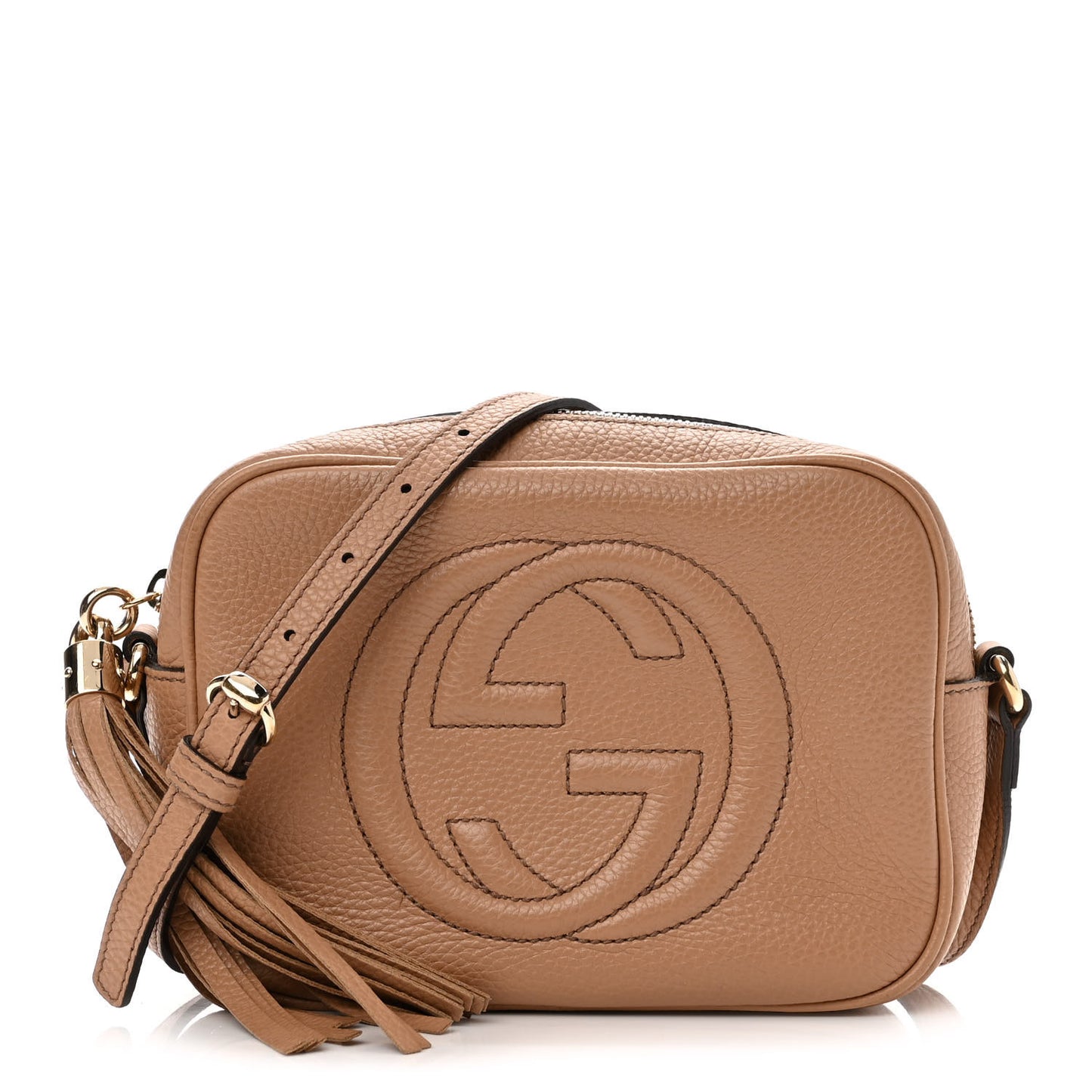 Pebbled Calfskin Small Soho Disco Bag Camelia