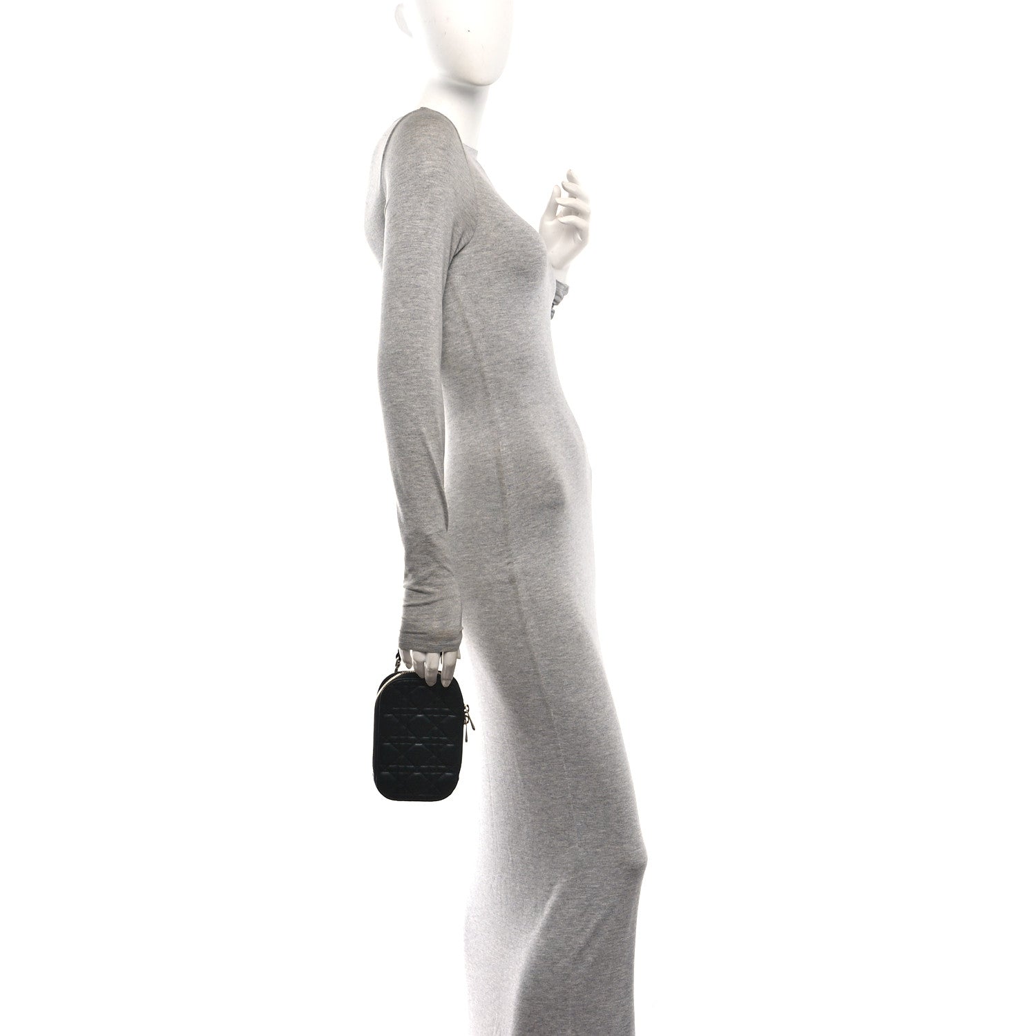 Christian Dior Lambskin Cannage Lady Dior Phone Holder Black 2 of 11