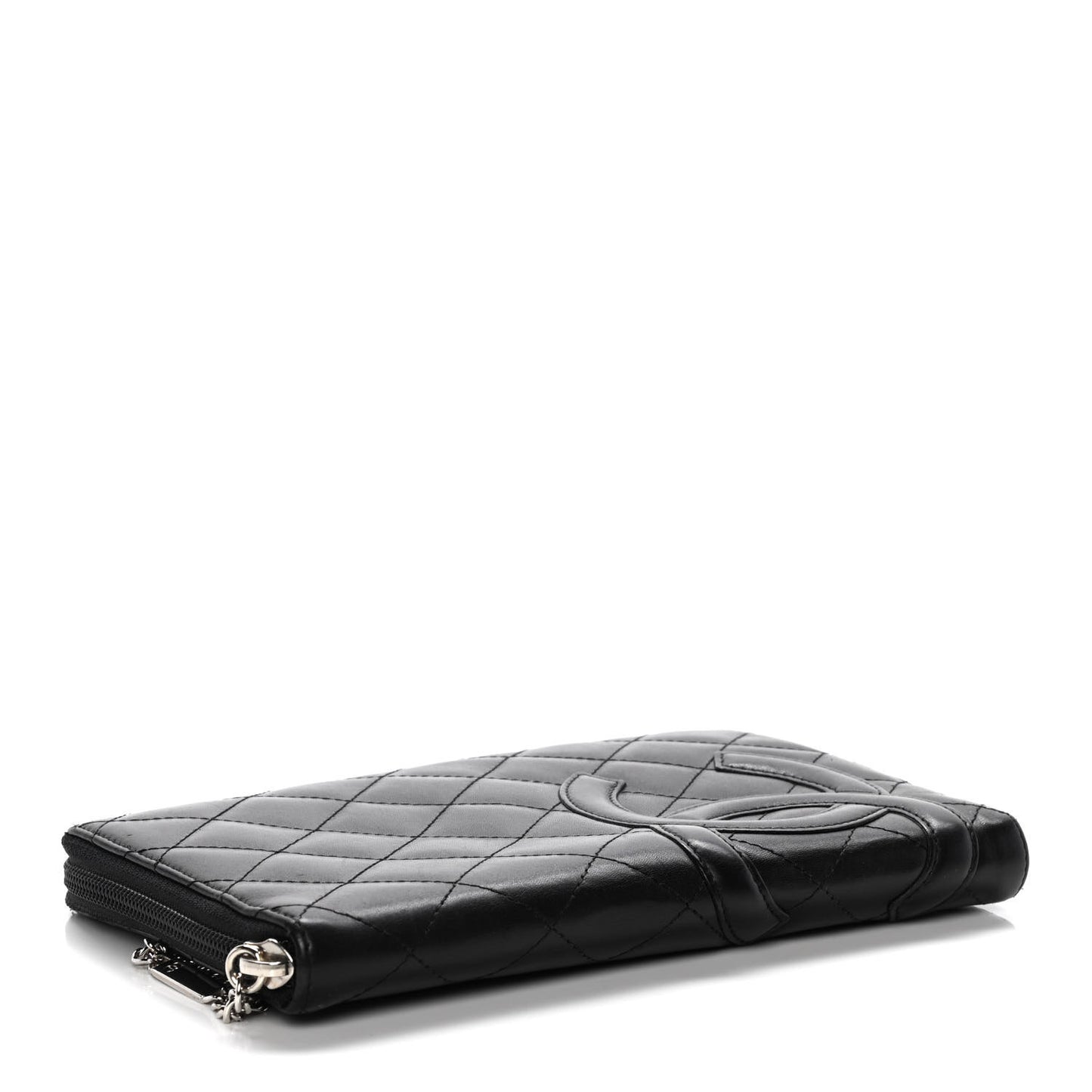 Calfskin Cambon Zip Around Organizer Wallet Black