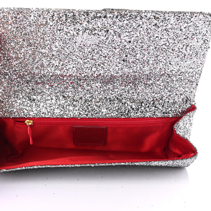 Christian Louboutin Glitter Fabric Aionoeud Bow Clutch Silver 5 of 6
