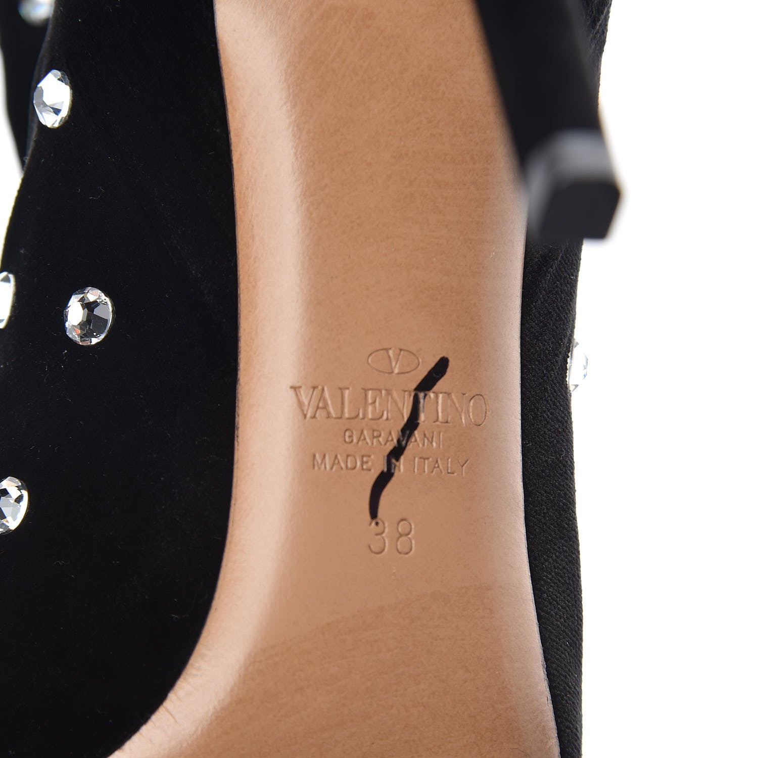 Valentino Garavani Velvet Crystal Ankle Booties 38 Black 7 of 7