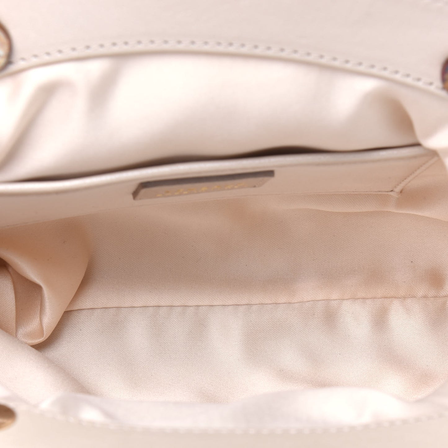 Nappa Barocco Quilted Medusa Chain Clutch Bone