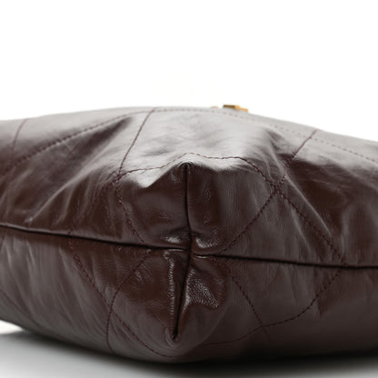 Chanel Shiny Calfskin Quilted Small Chanel 22 Dark Brown 11 of 11