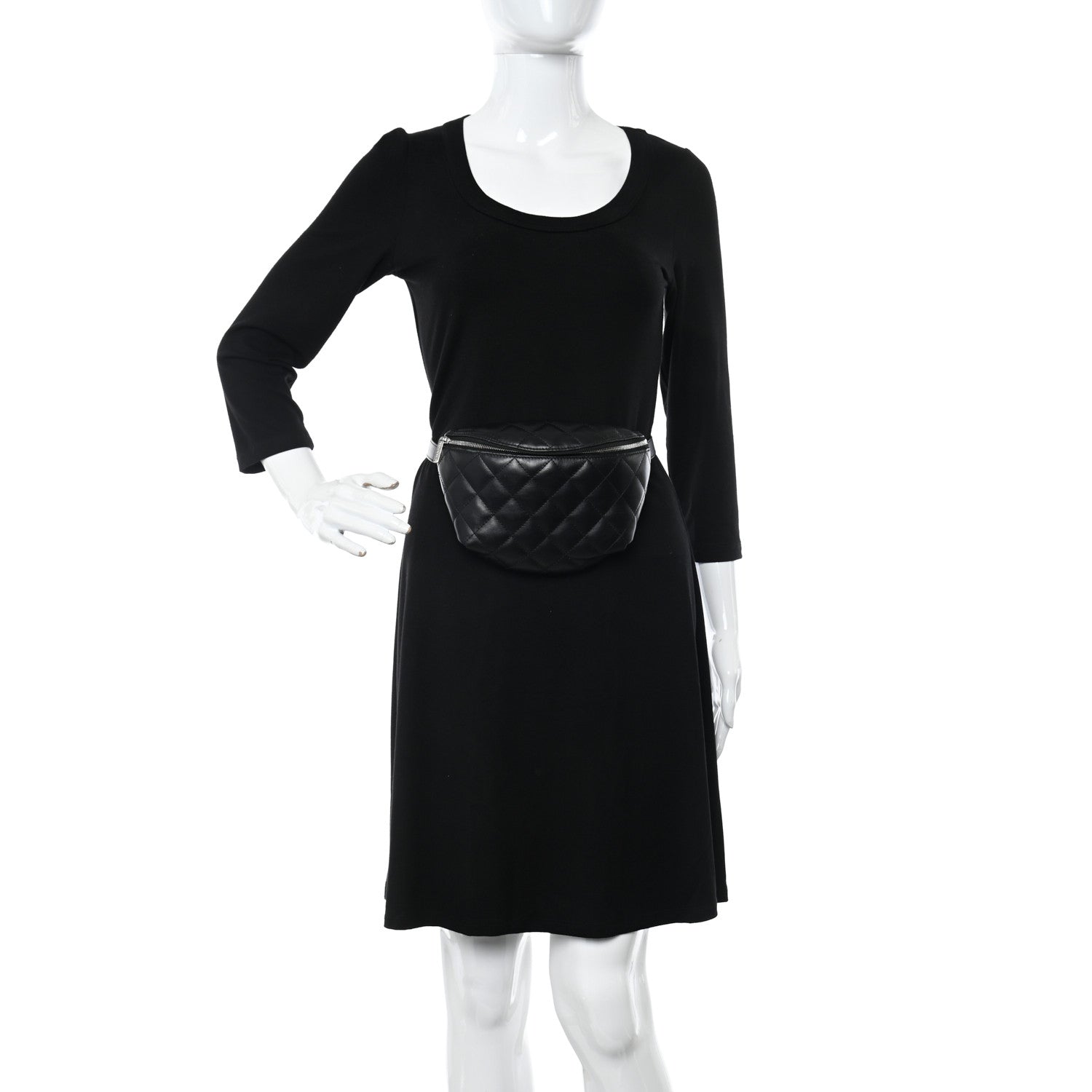 Chanel Lambskin Quilted Waist Belt Bag Black 2 of 12