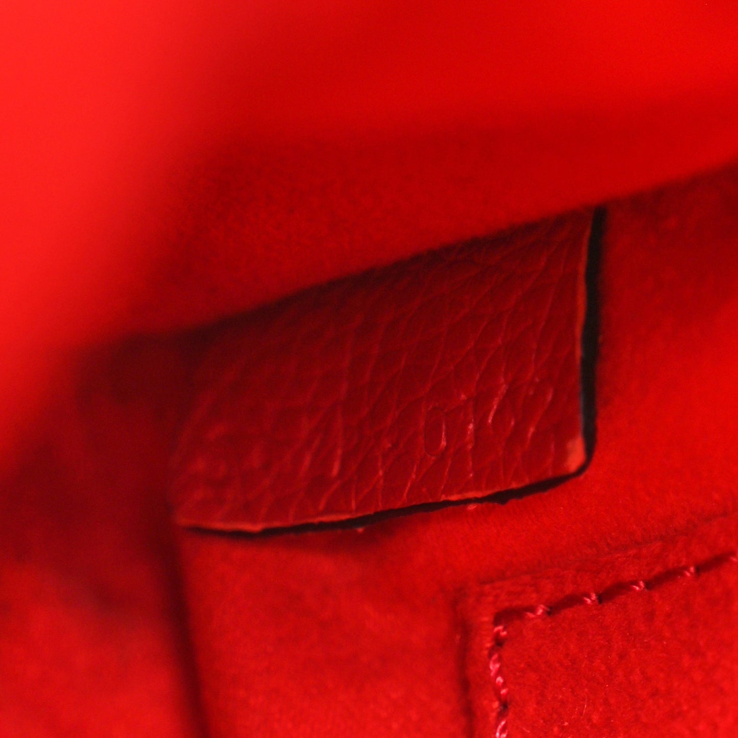 Drummed Calfskin Nano Luggage Coquelicot