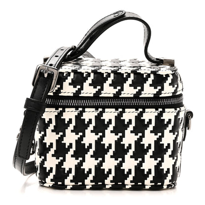 Christian Dior Calfskin Macro Houndstooth Embossed Micro Lady Dior Vanity Case Black White 1 of 9