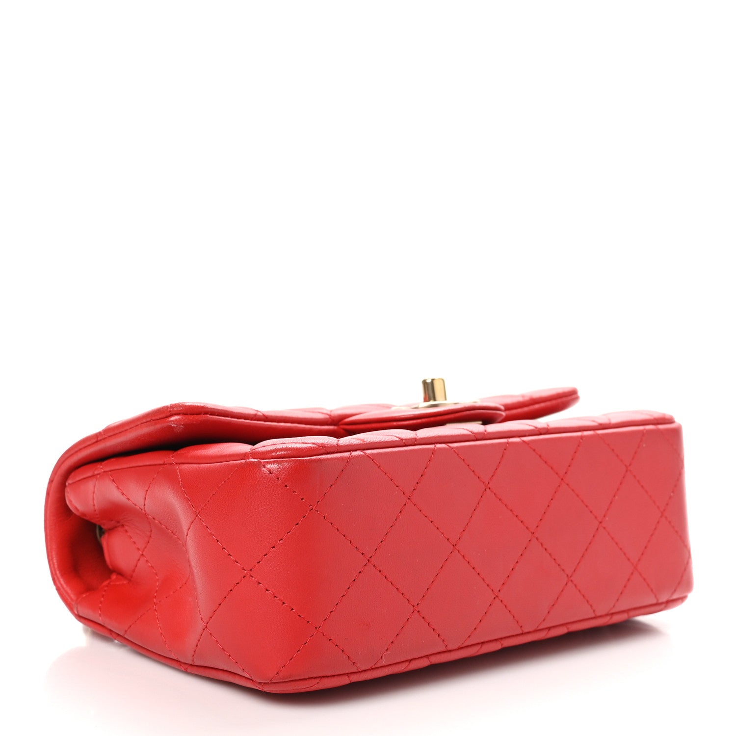 Chanel Lambskin Quilted Mini Rectangular Flap Red 4 of 10
