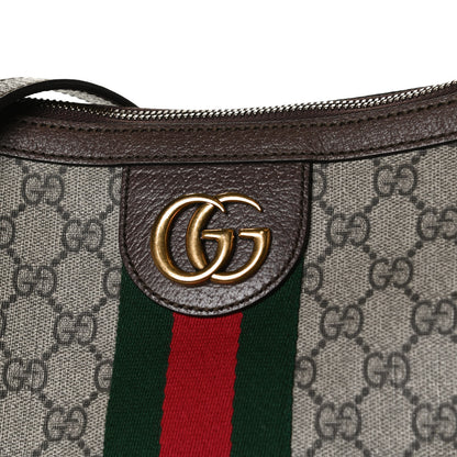 Gucci GG Supreme Monogram Web Ophidia Half Moon Hobo Brown 14 of 15
