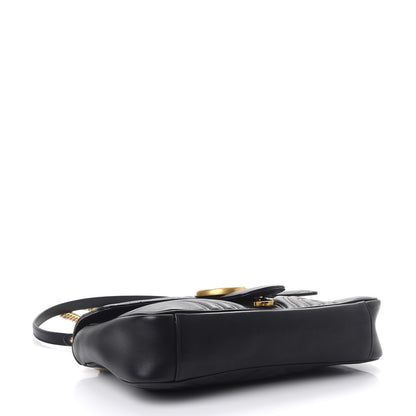 Gucci Calfskin Matelasse Medium GG Marmont Shoulder Bag Black 4 of 8