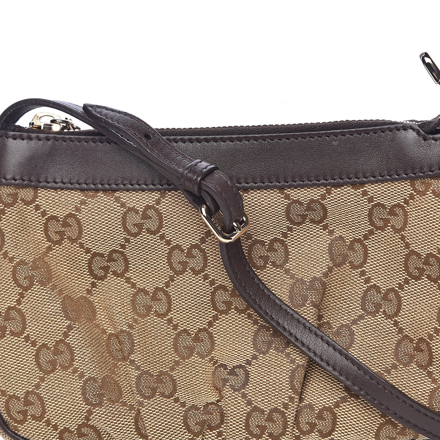 Monogram GG Heart Charm Crossbody Pochette Brown
