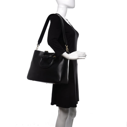 Fendi Vitello Glacier Medium FF Tote Black 3 of 10
