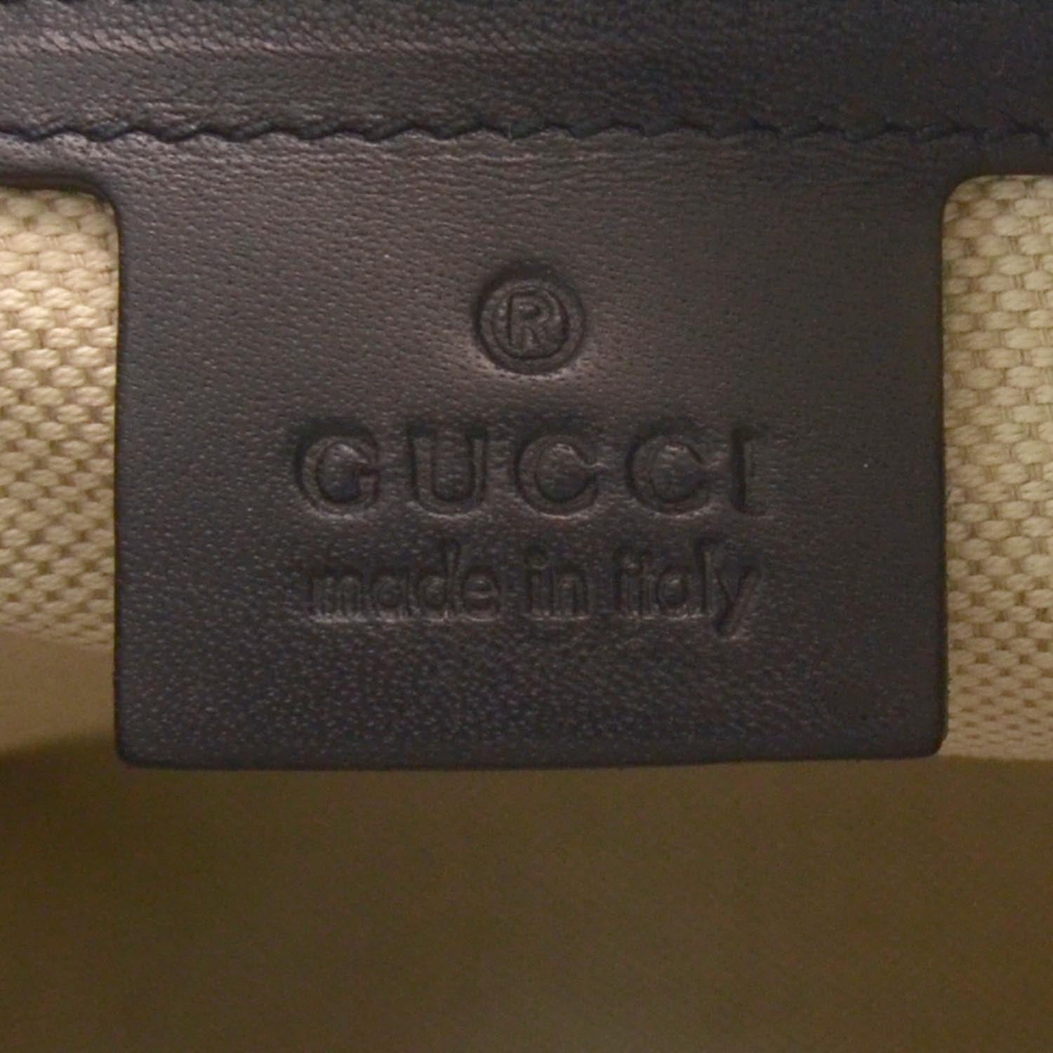 Gucci Monogram Selleria Calfskin Vintage Web Medium Boston Beige Blue 6 of 9