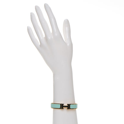 Hermes Enamel Narrow Clic Clac H Bracelet PM Lagoon 2 of 5