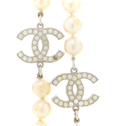 Chanel Pearl CC Long Necklace Light Gold 4 of 8