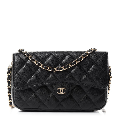 Chanel Caviar Quilted Flap Phone Holder With Chain Black 1 of 13